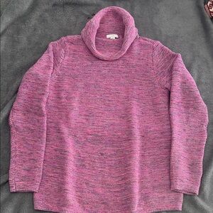 J. Jill Heathered Pink Cowl Neck Sweater